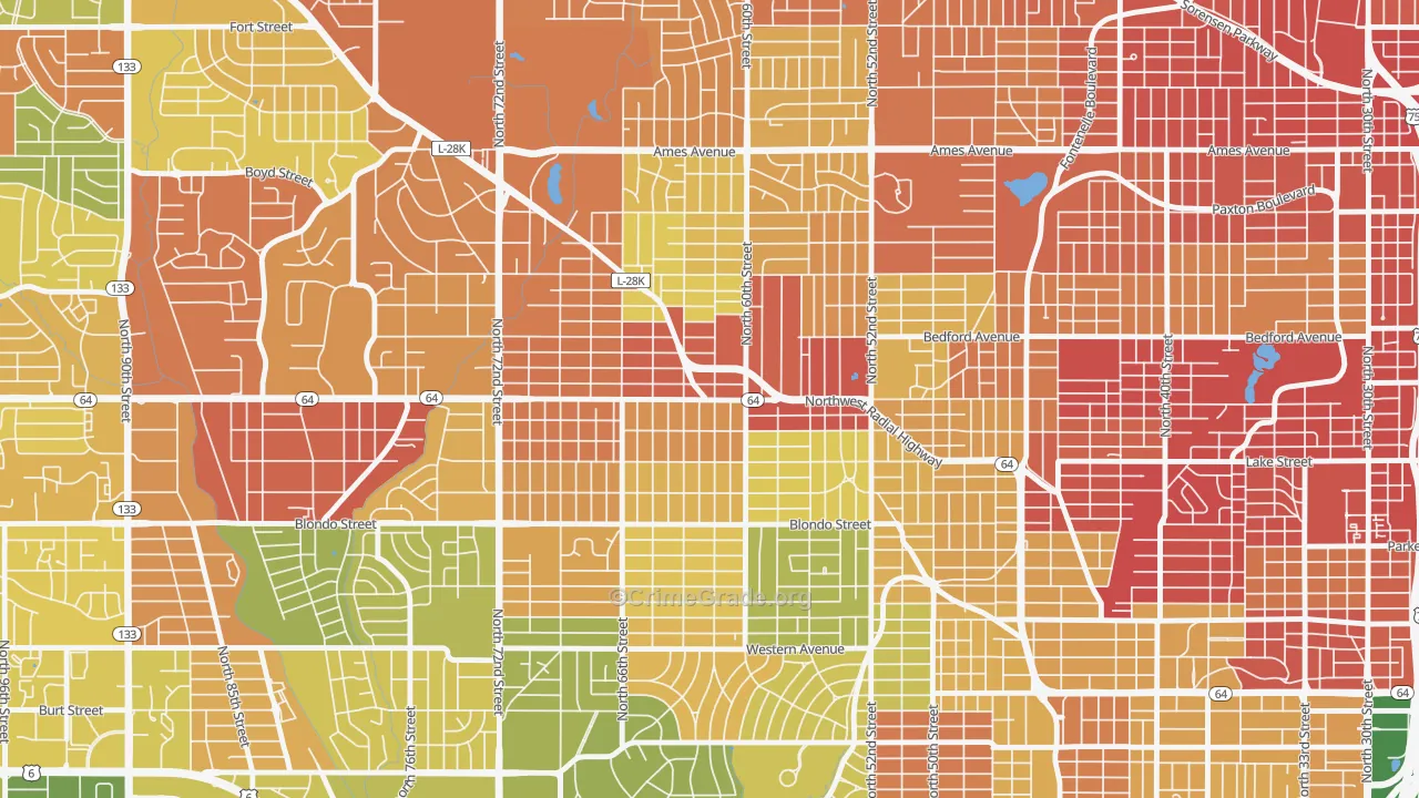 Benson, Omaha, NE Map of Murder Rates
