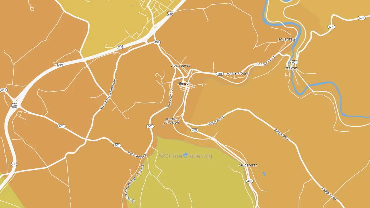 Benson, PA Map of Murder Rates
