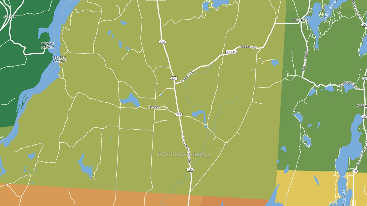 Benson, VT Map of Murder Rates
