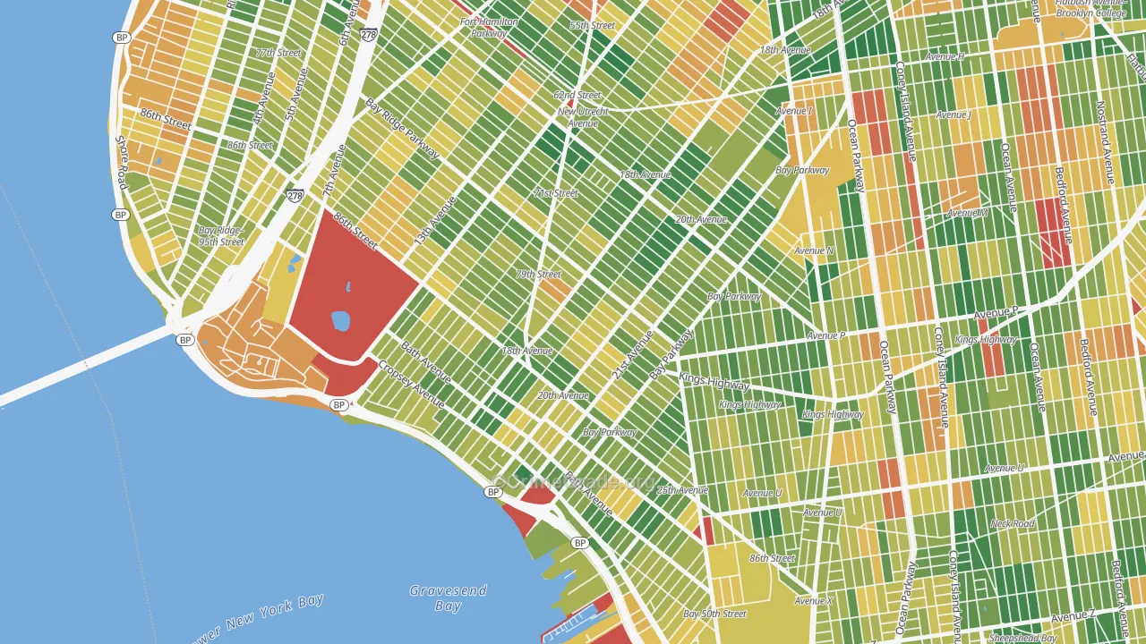Bensonhurst, Brooklyn, NY Map of Murder Rates