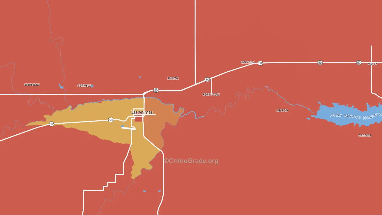 Bent County, CO Map of Murder Rates