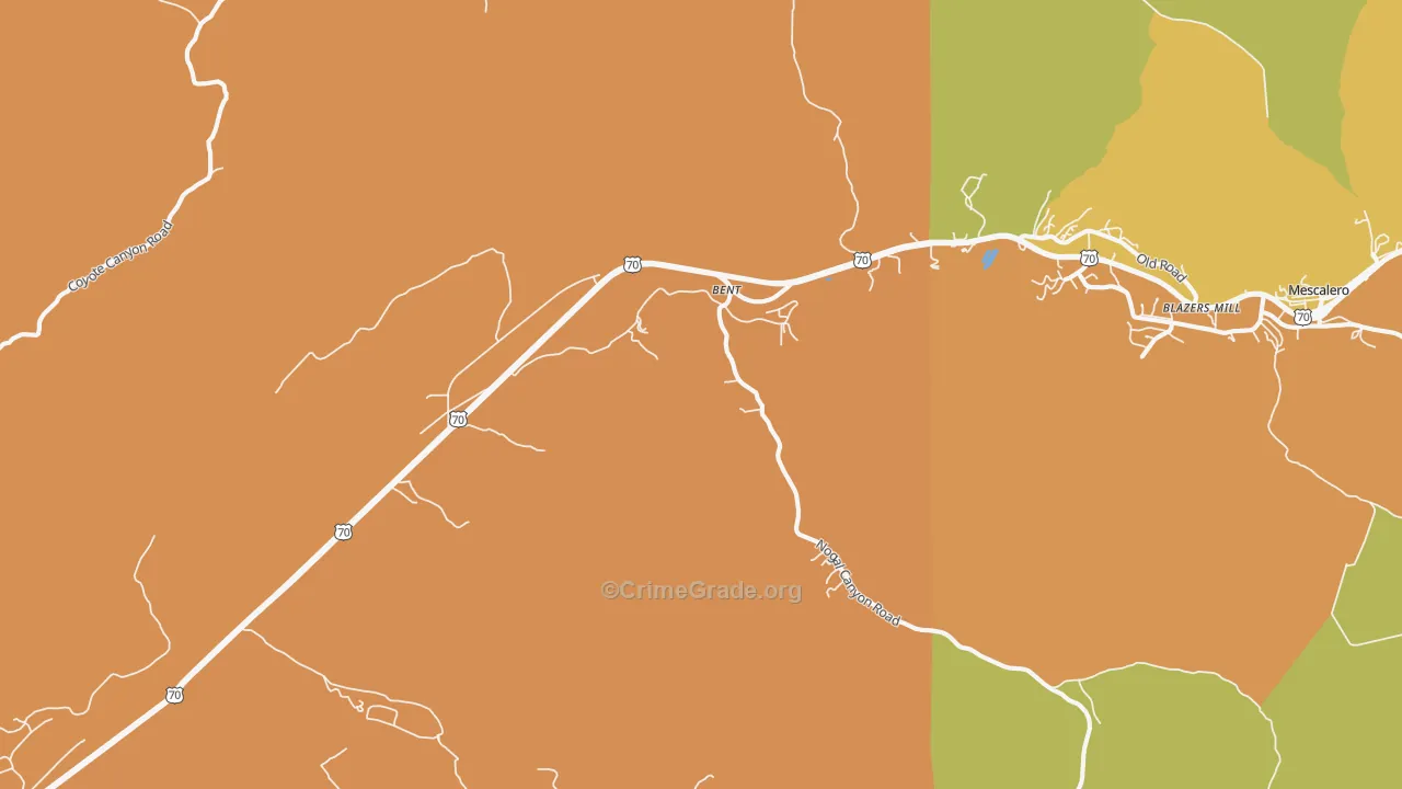 Bent, NM Map of Murder Rates