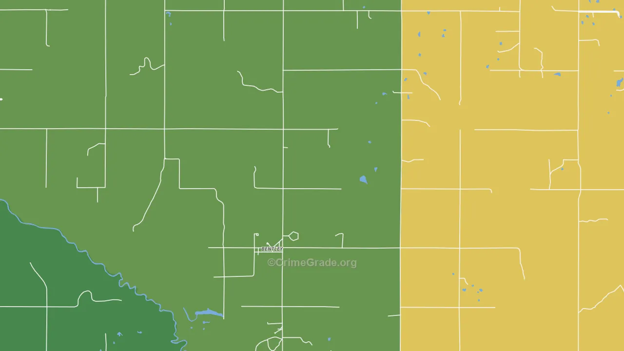 Bentley, OK Map of Murder Rates
