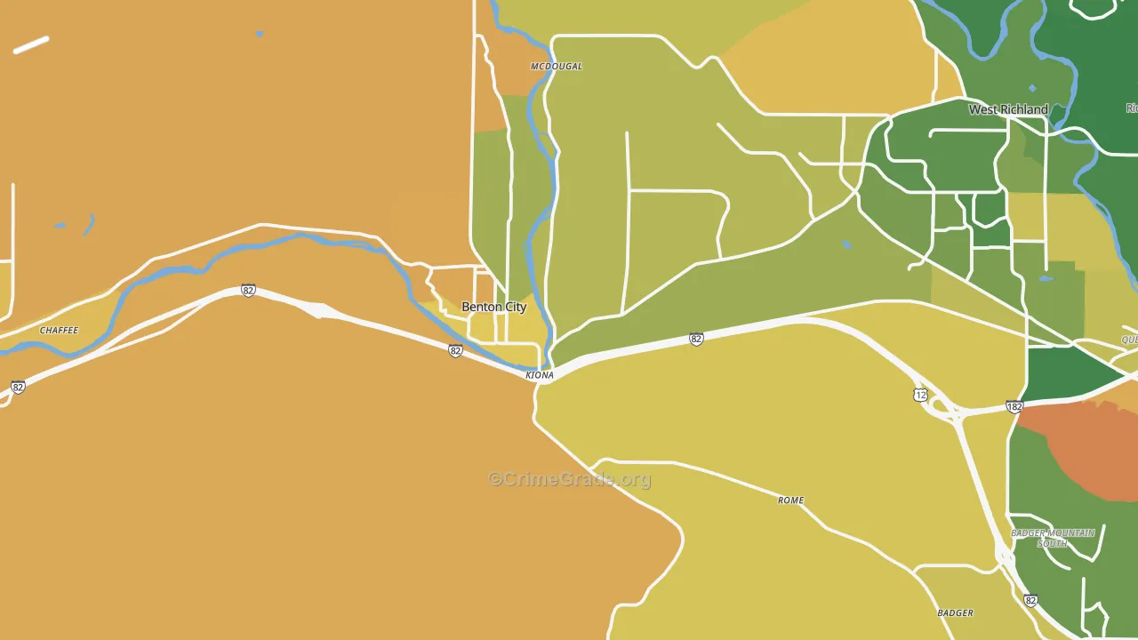 Benton City, WA Map of Murder Rates