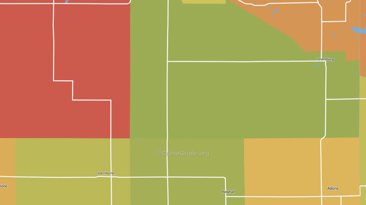 Benton County, IA Map of Murder Rates