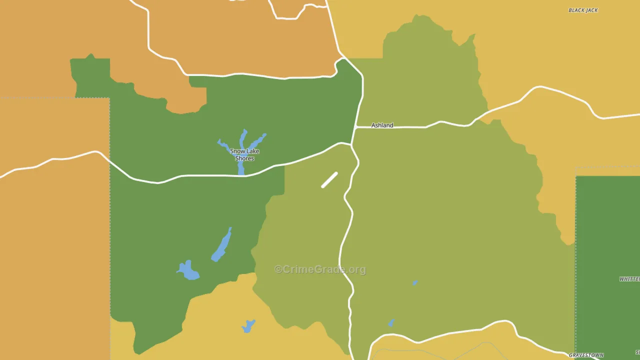 Benton County, MS Map of Murder Rates