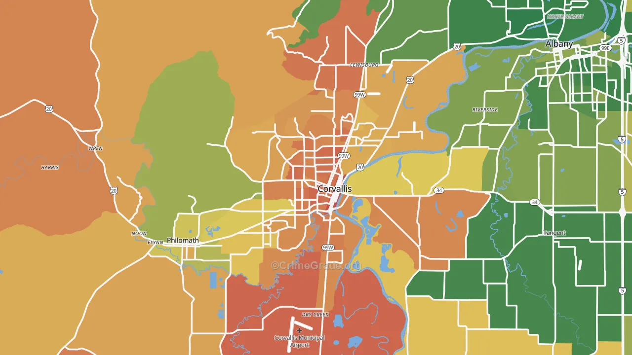 Benton County, OR Map of Murder Rates