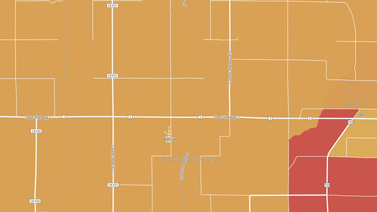 Benton, IA Map of Murder Rates