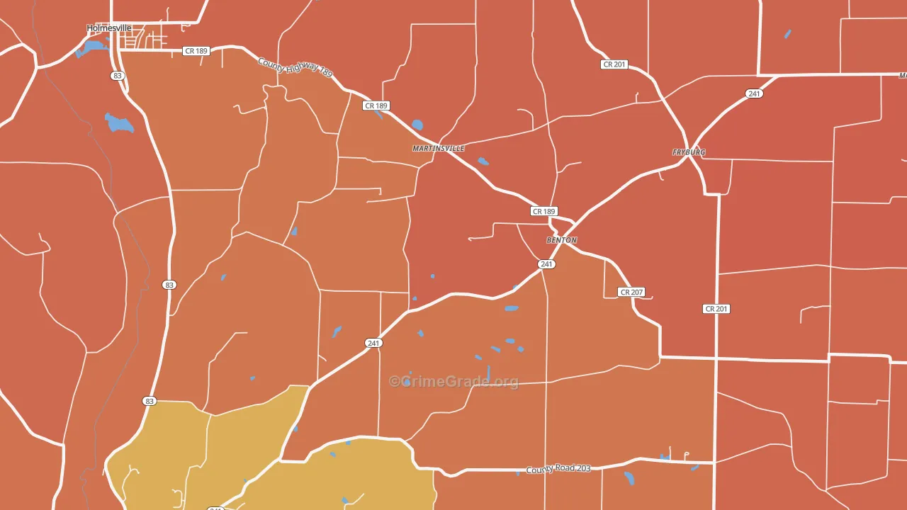 Benton, OH Map of Murder Rates