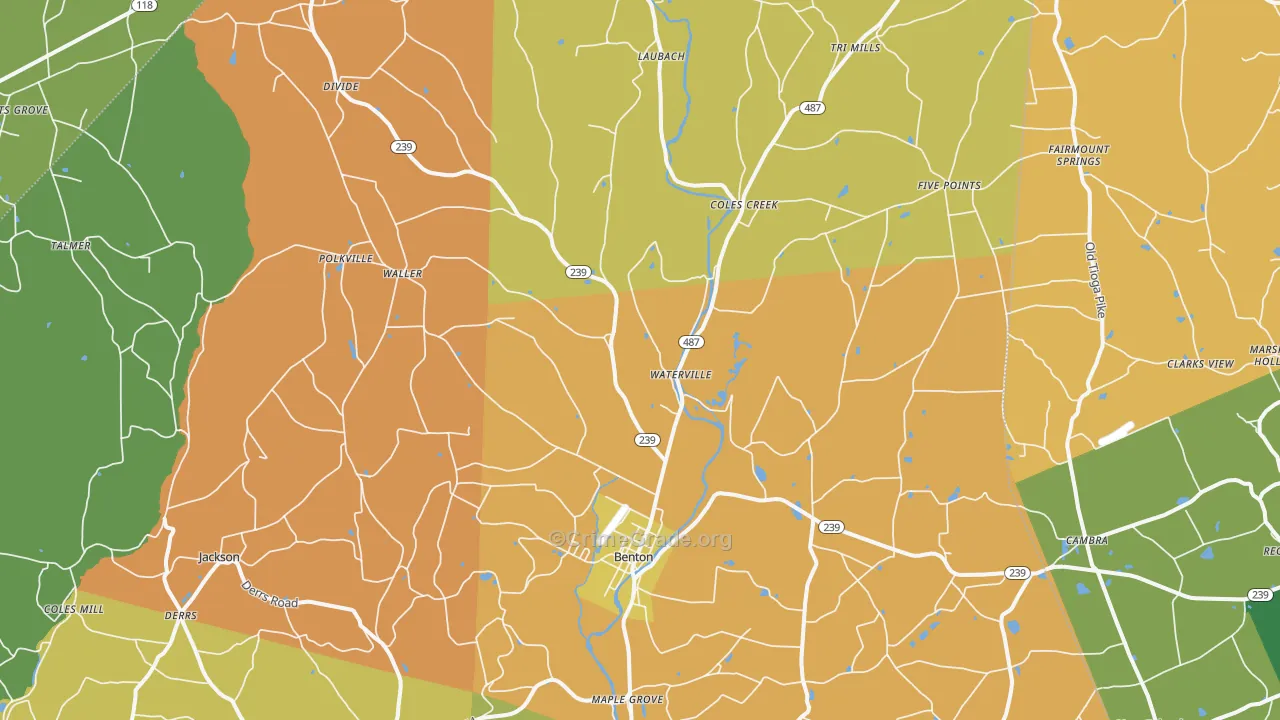 Benton, PA Map of Murder Rates