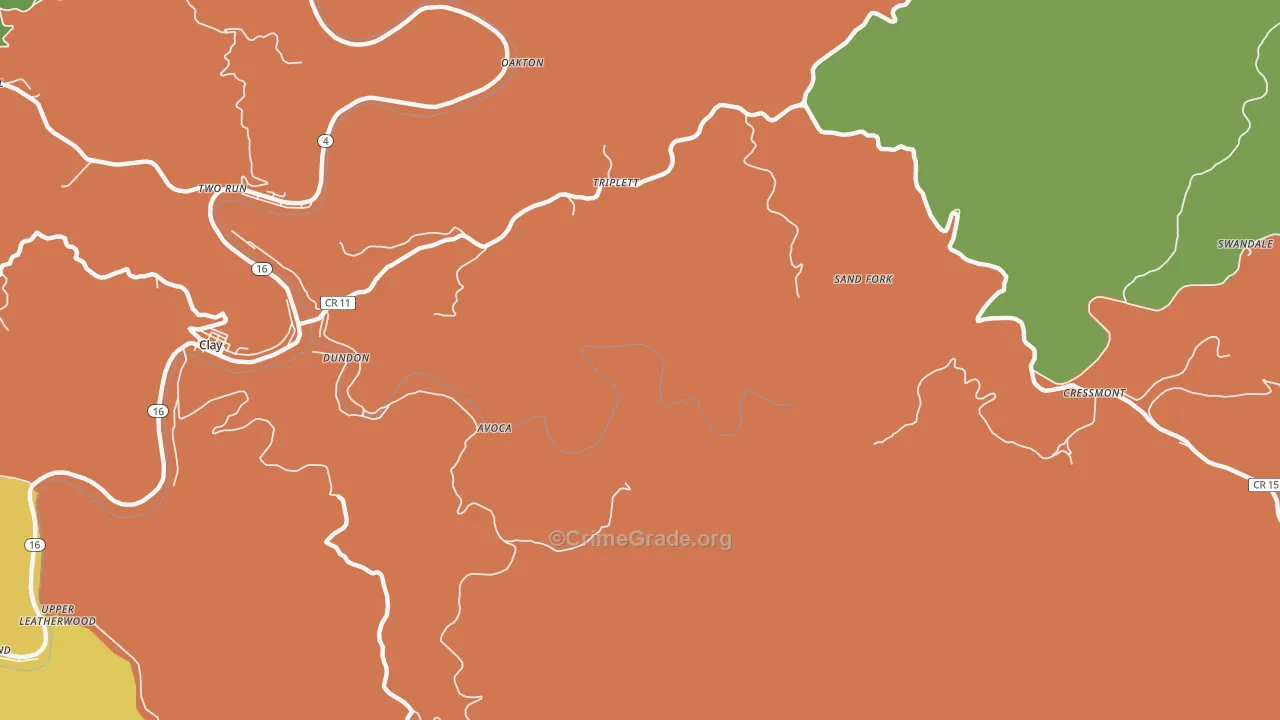 Bentree, WV Map of Murder Rates