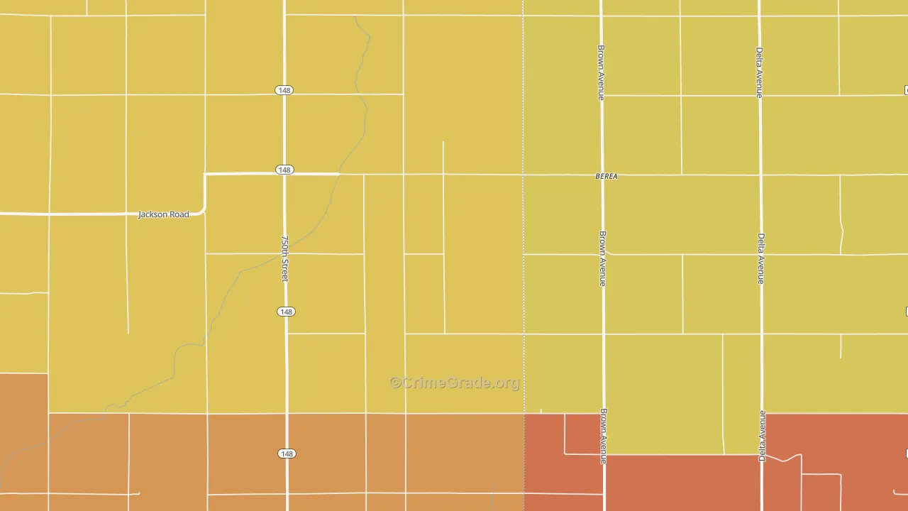 Berea, IA Map of Murder Rates