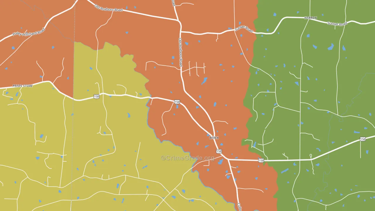 Berea, NC Map of Murder Rates