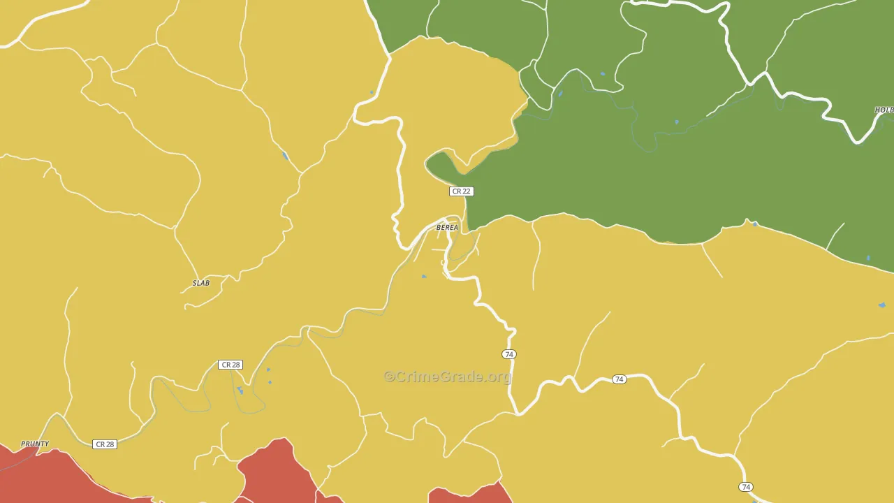 Berea, WV Map of Murder Rates