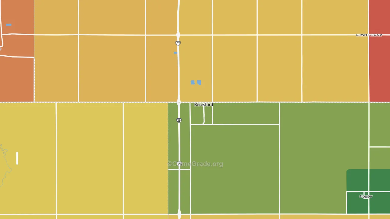 Beresford, SD Map of Murder Rates