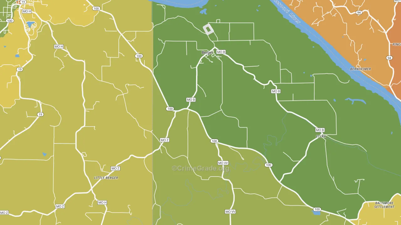 Berger, MO Map of Murder Rates