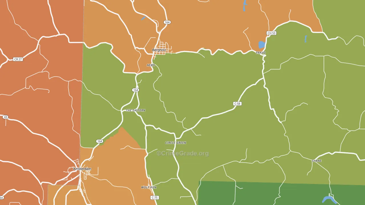 Bergholz, OH Map of Murder Rates