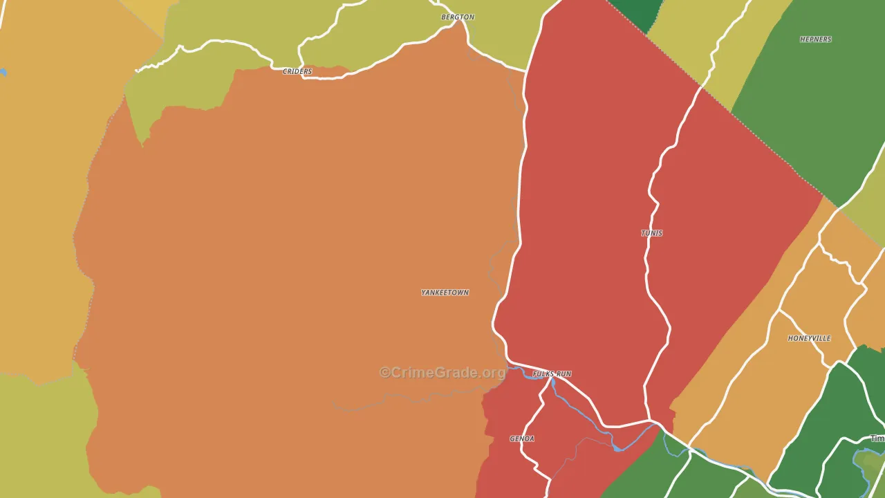 Bergton, VA Map of Murder Rates