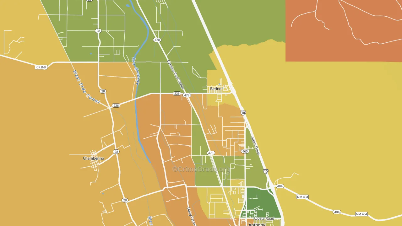 Berino, NM Map of Murder Rates