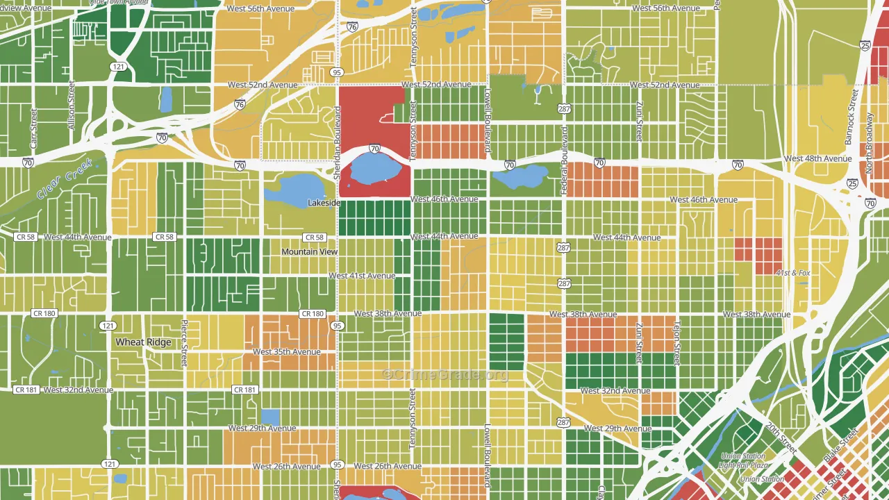 Berkeley, Denver, CO Map of Murder Rates