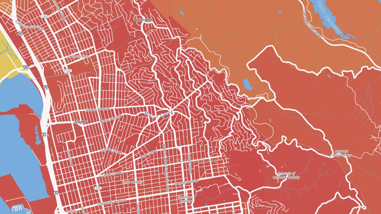 Berkeley Hills, Berkeley, CA Map of Murder Rates
