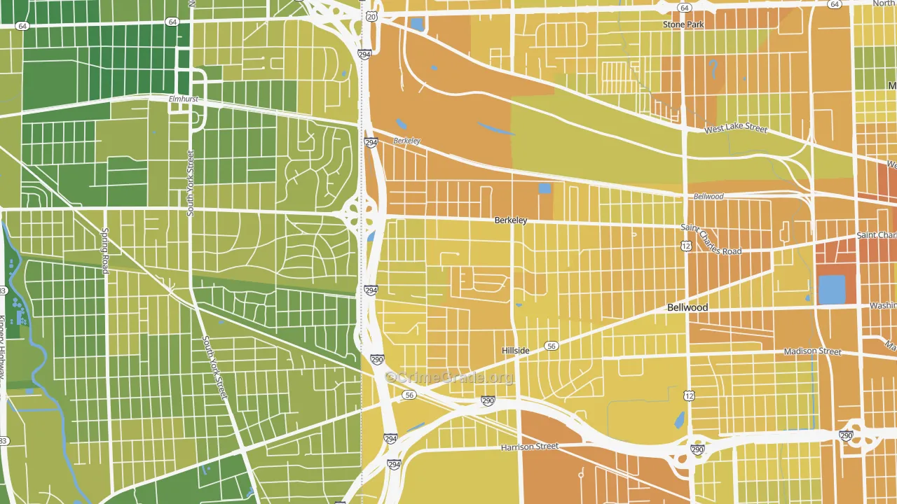Berkeley, IL Map of Murder Rates