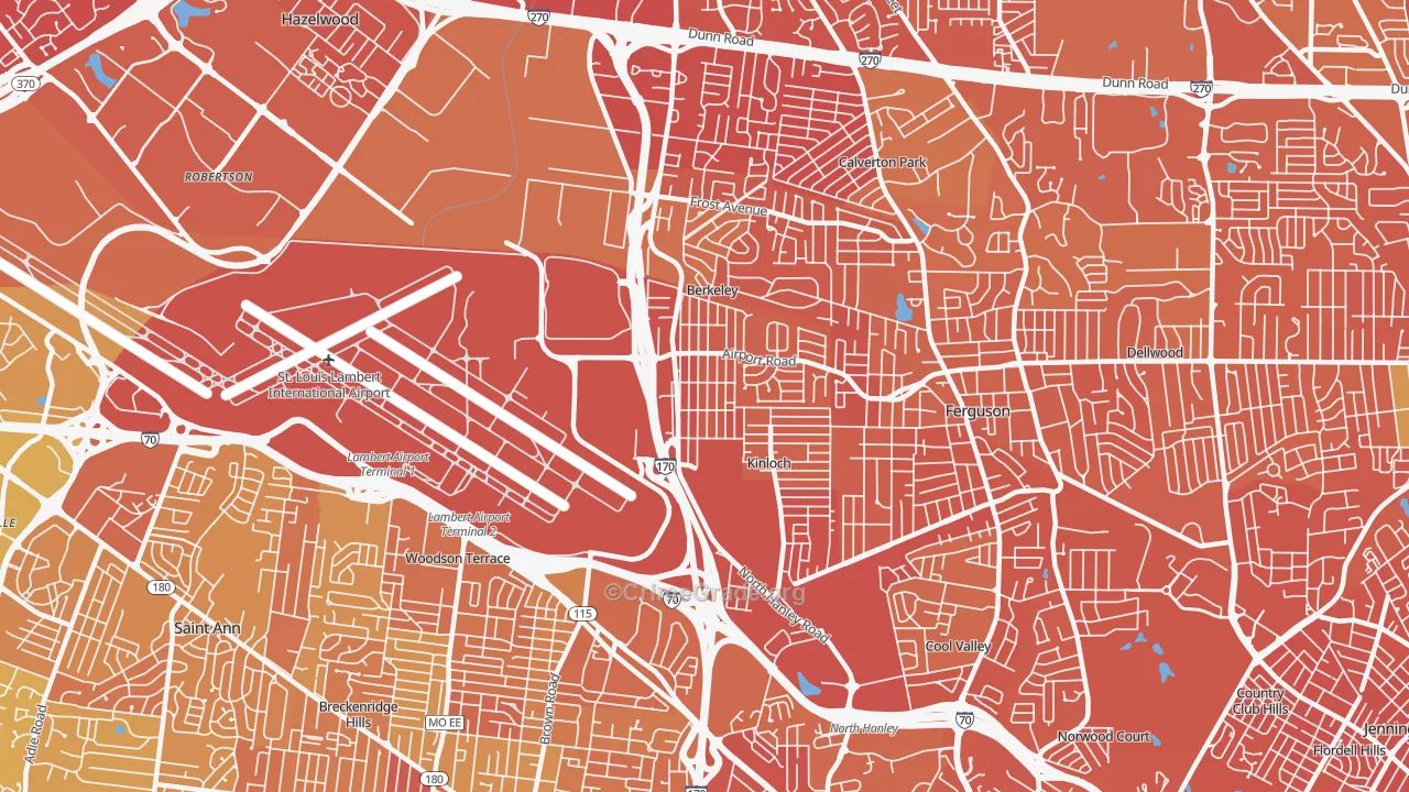 Berkeley, MO Map of Murder Rates