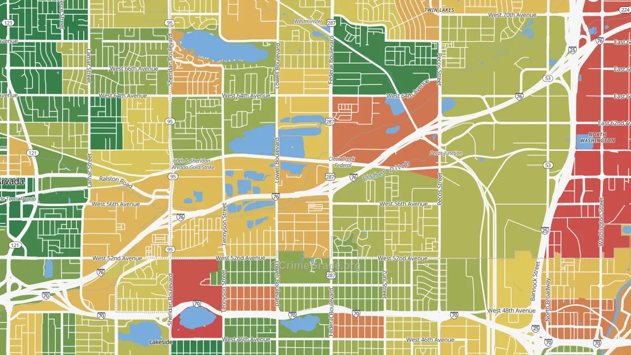 Berkley, CO Map of Murder Rates