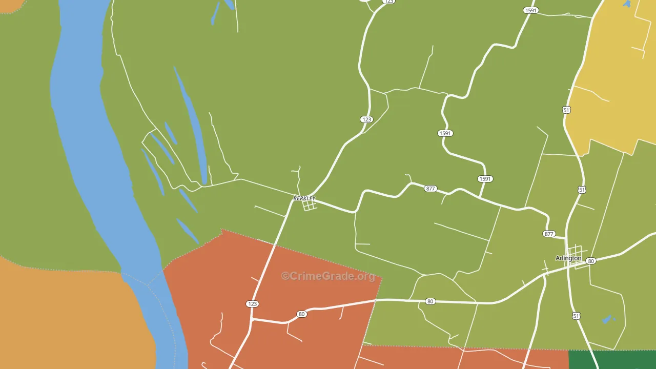 Berkley, KY Map of Murder Rates