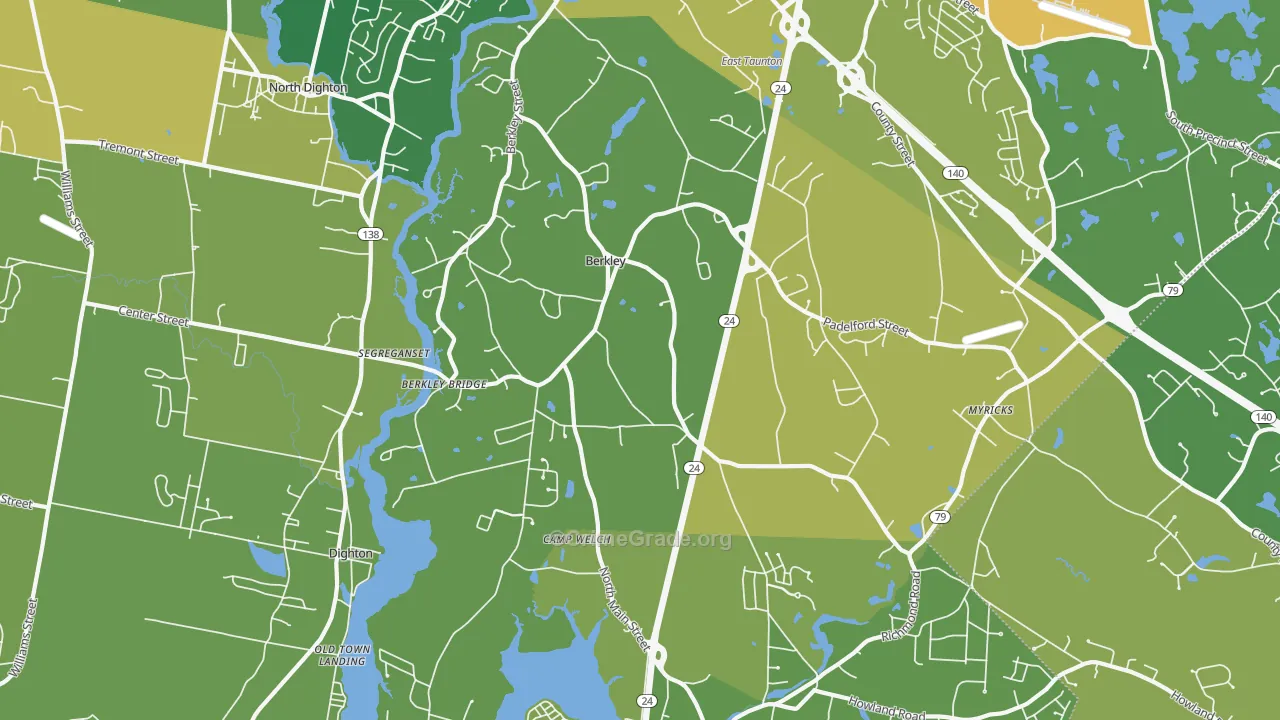 Berkley, MA Map of Murder Rates
