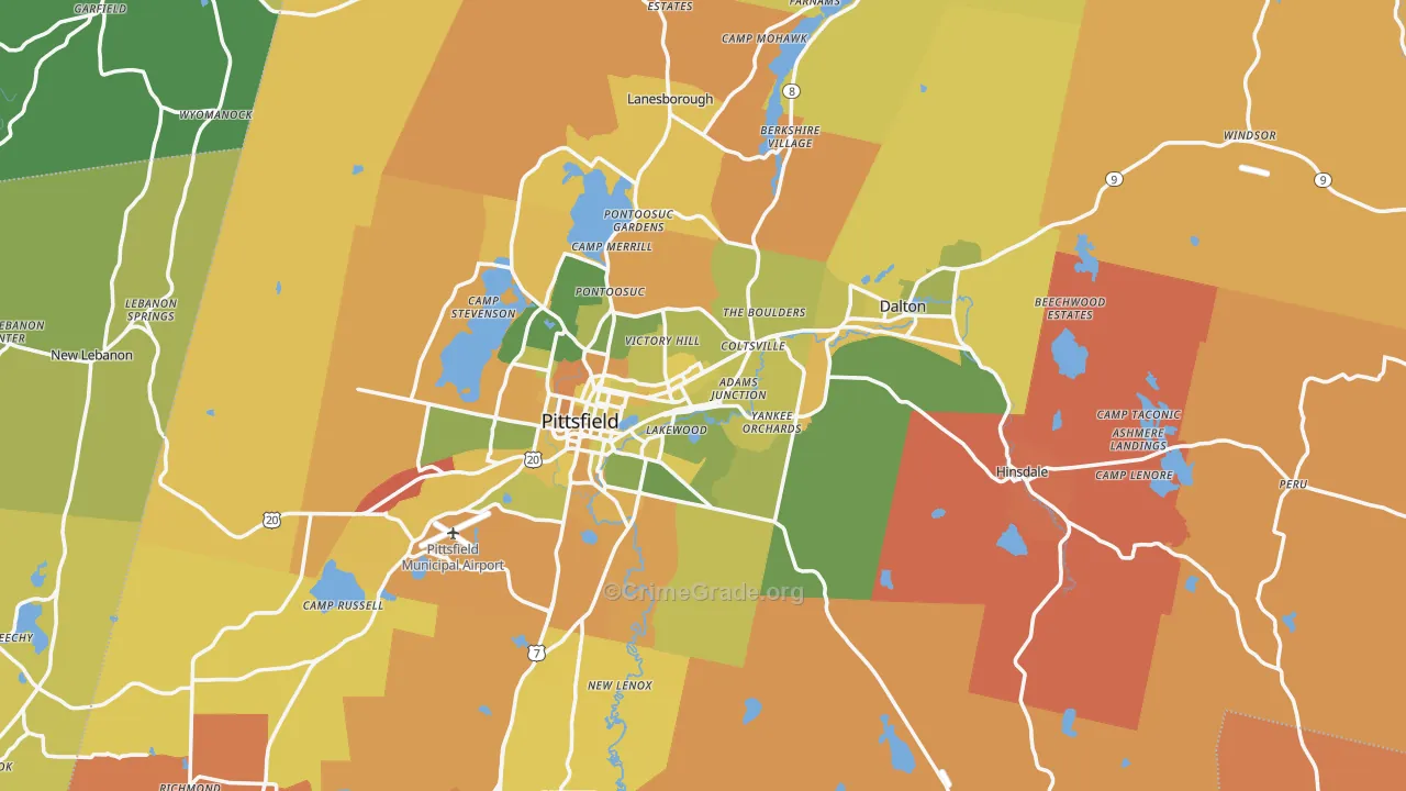 Berkshire County, MA Map of Murder Rates