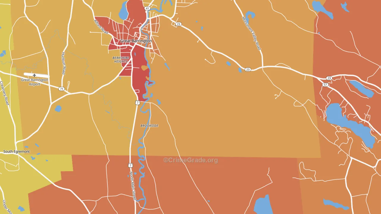 Berkshire Heights, MA Map of Murder Rates