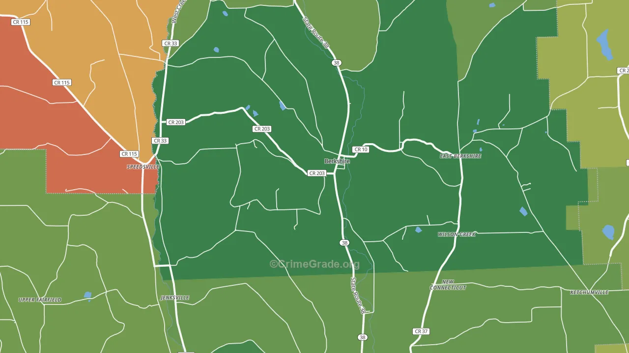 Berkshire, NY Map of Murder Rates