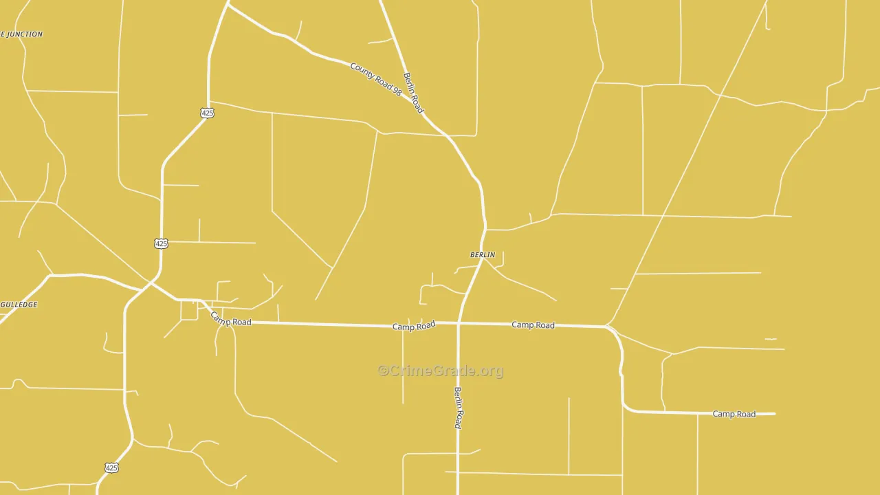 Berlin, AR Map of Murder Rates