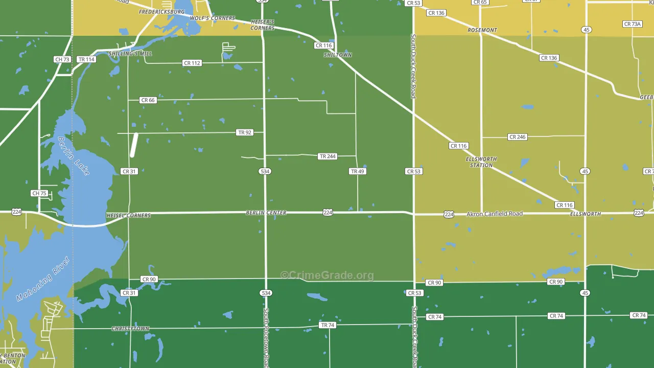 Berlin Center, OH Map of Murder Rates