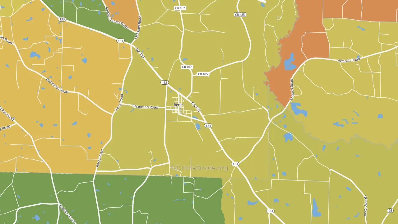 Berlin, GA Map of Murder Rates