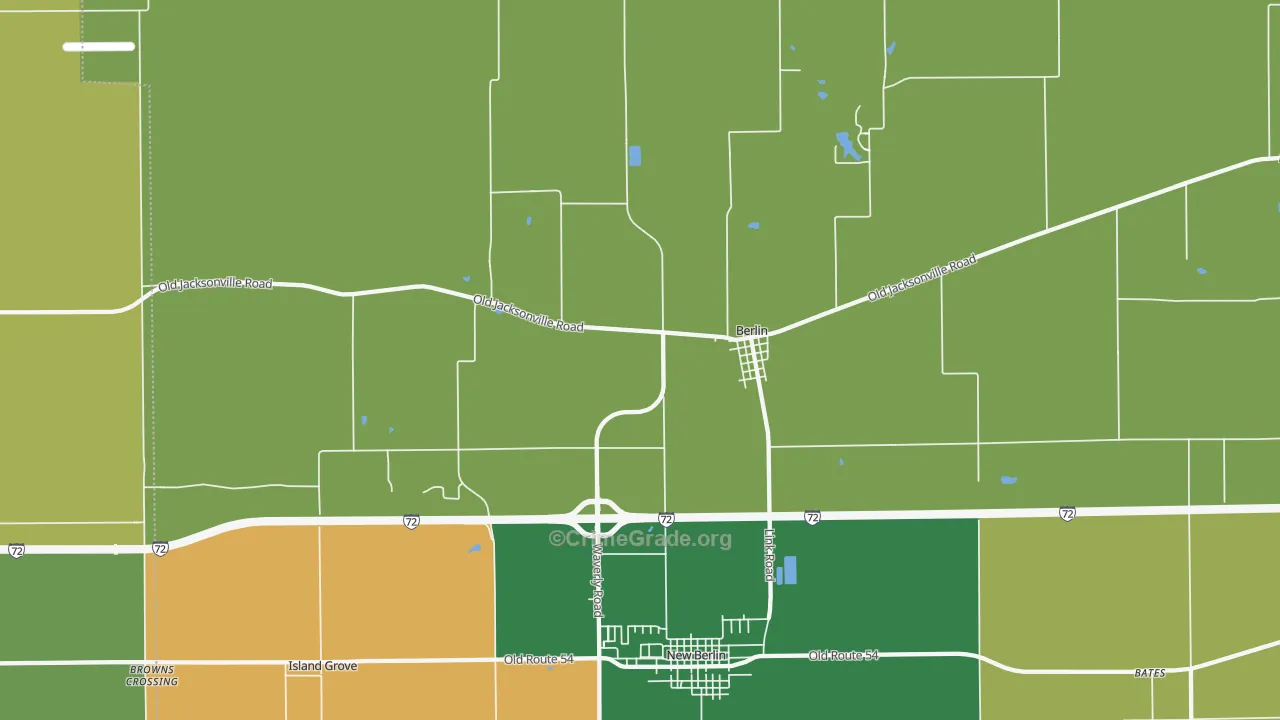 Berlin, IL Map of Murder Rates