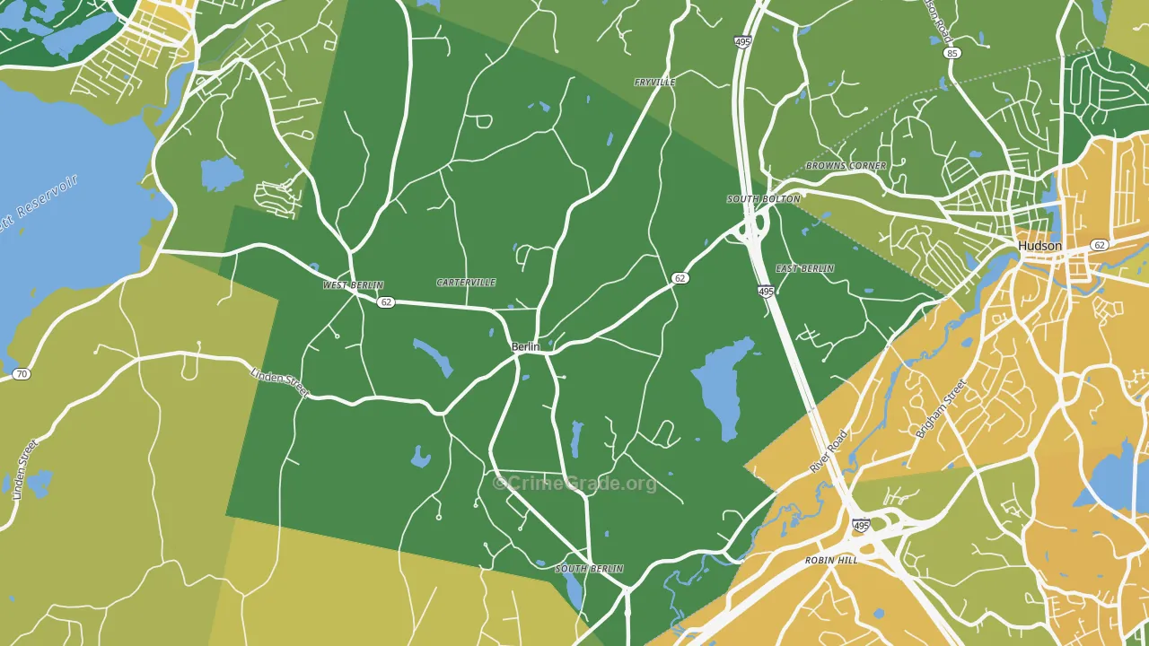 Berlin, MA Map of Murder Rates
