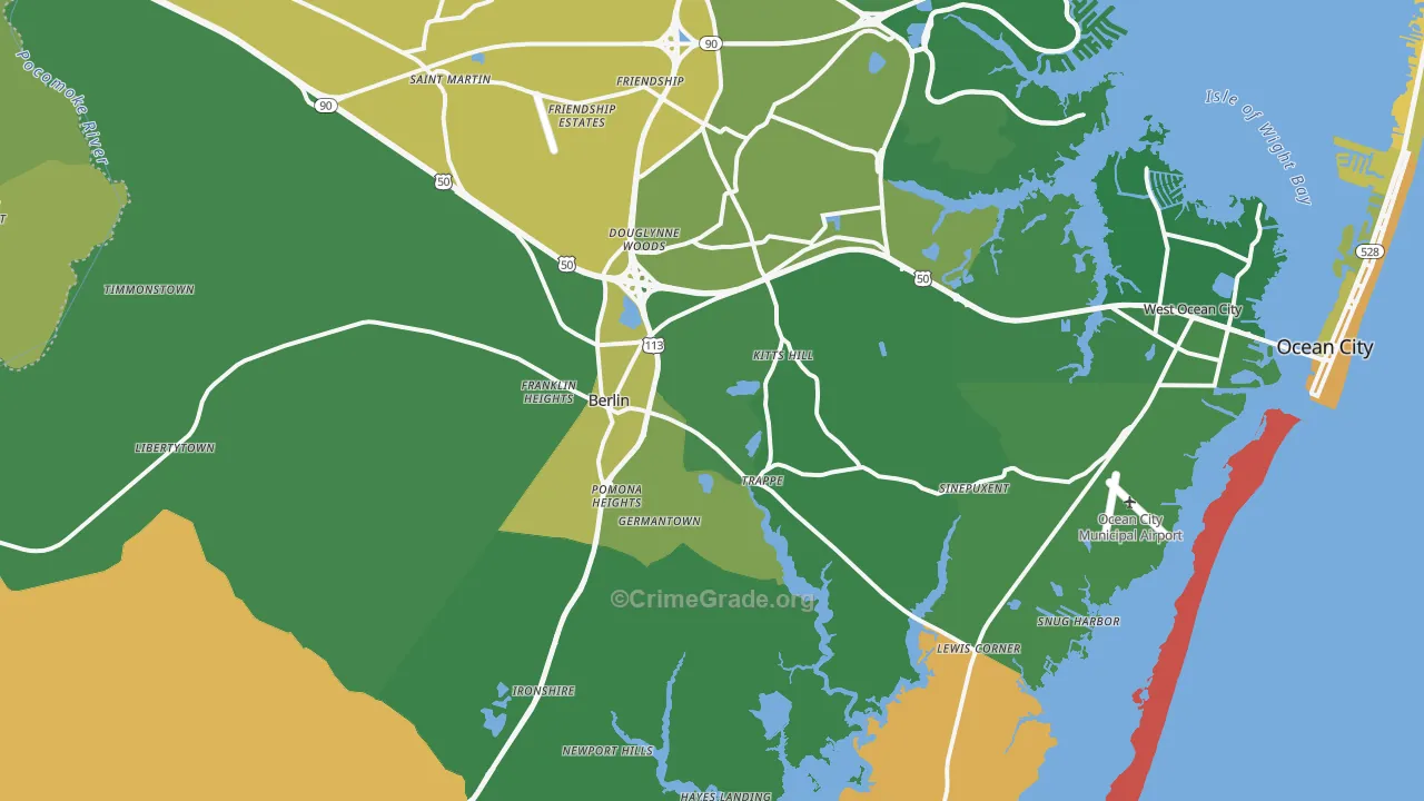 Berlin, MD Map of Murder Rates