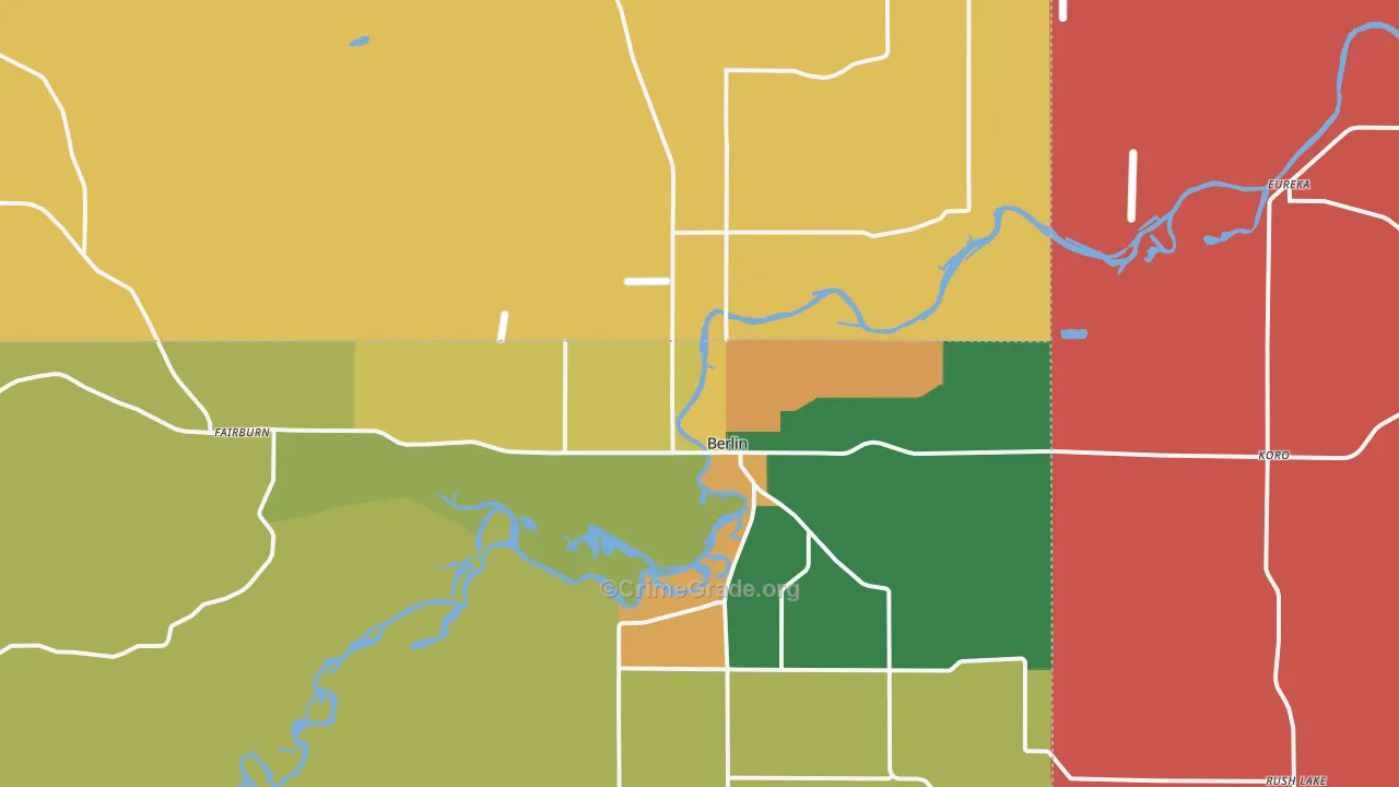 Berlin, WI Map of Murder Rates