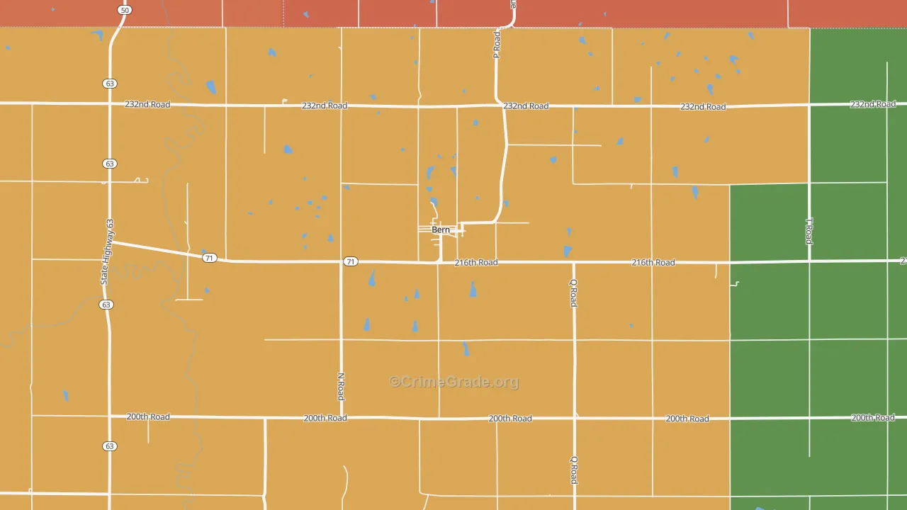 Bern, KS Map of Murder Rates