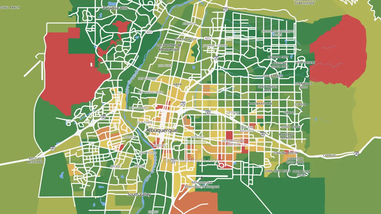 Bernalillo County, NM Map of Murder Rates