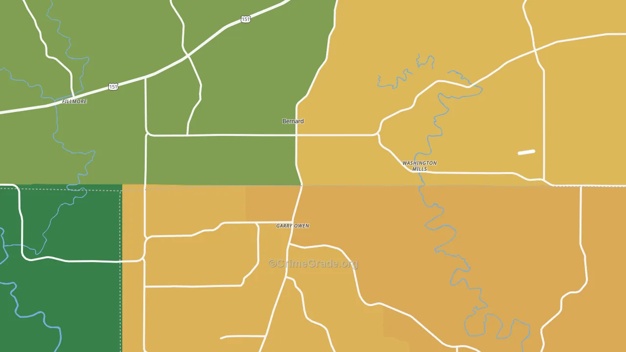 Bernard, IA Map of Murder Rates