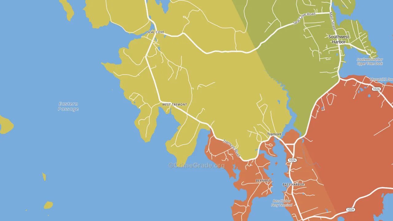 Bernard, ME Map of Murder Rates