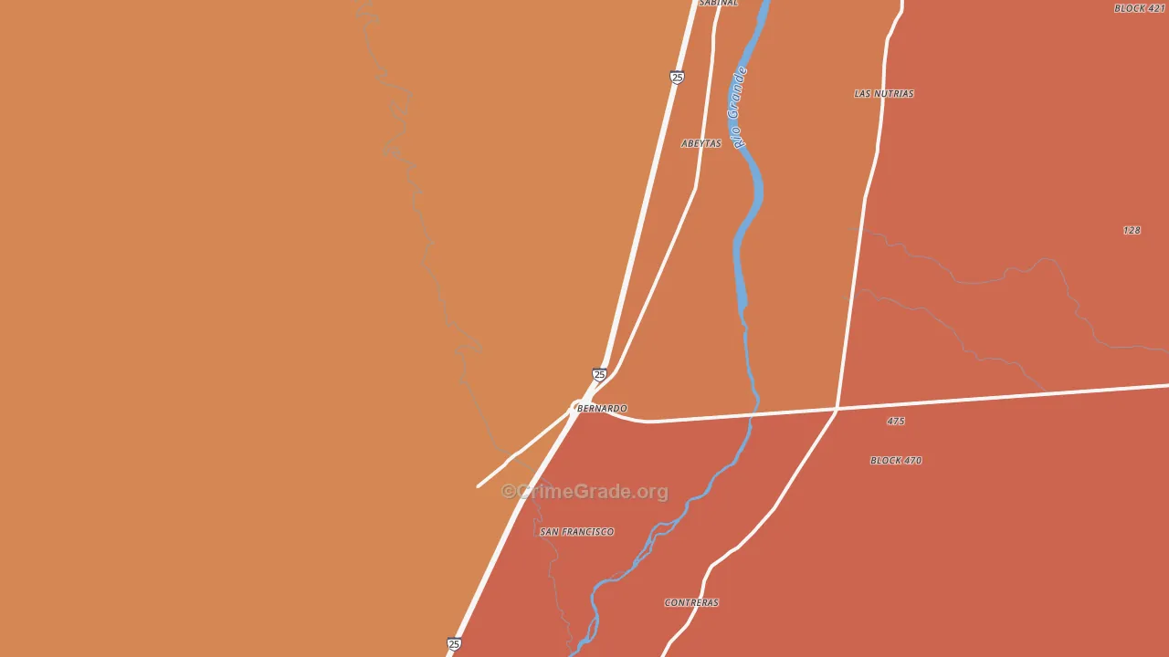 Bernardo, NM Map of Murder Rates