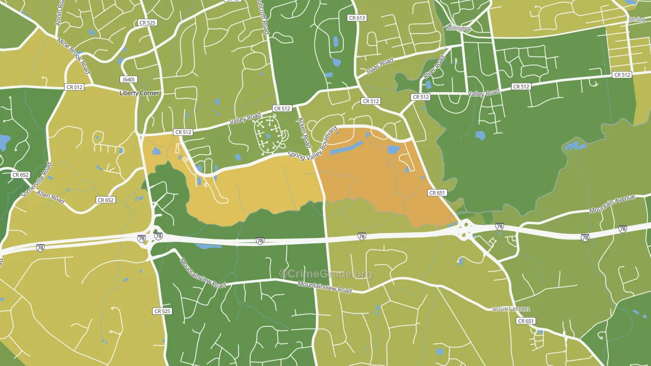 Bernards, NJ Map of Murder Rates