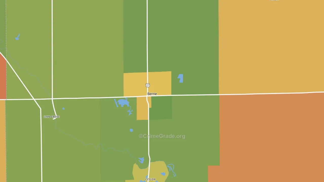 Berne, IN Map of Murder Rates