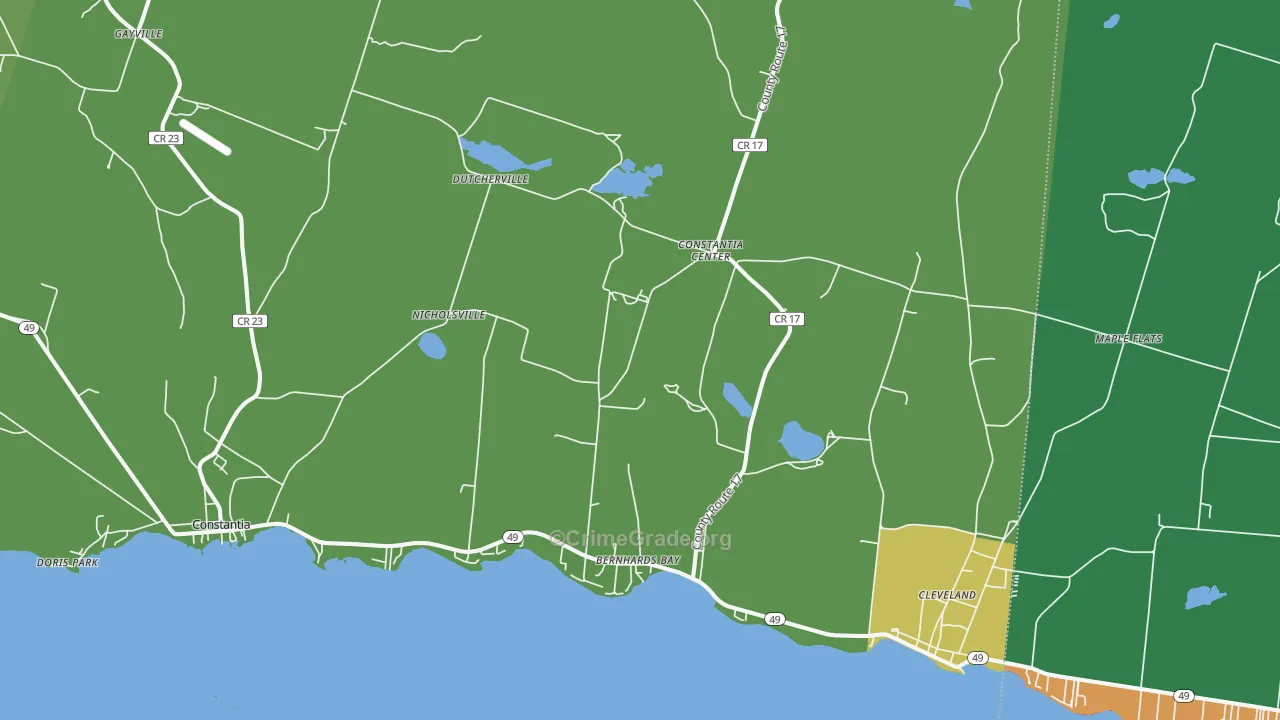 Bernhards Bay, NY Map of Murder Rates