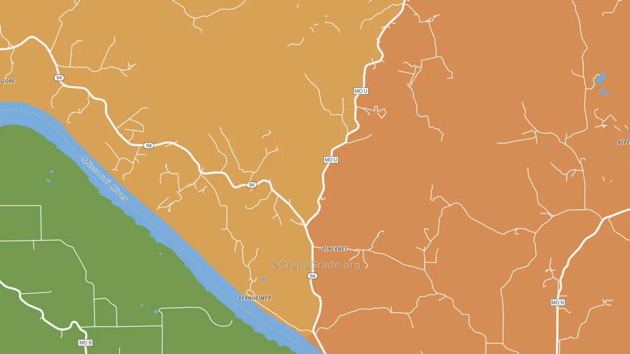 Bernheimer, MO Map of Murder Rates