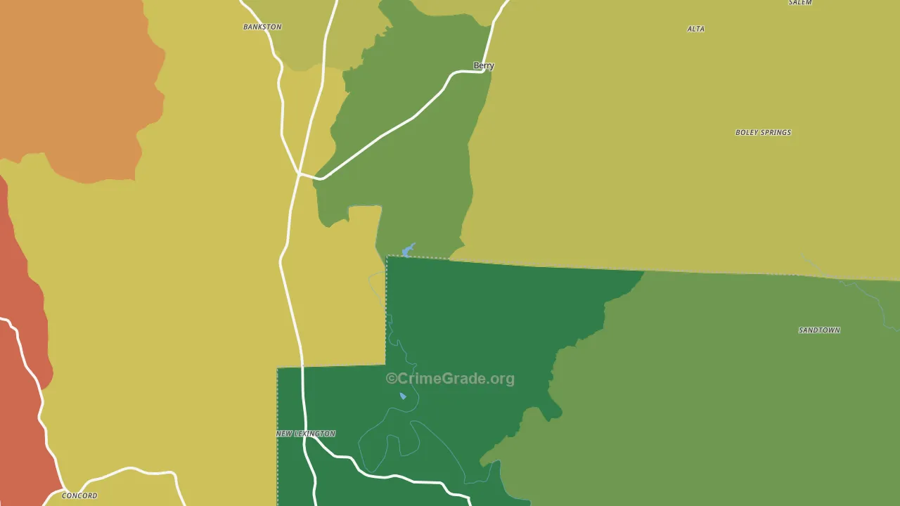 Berry, AL Map of Murder Rates